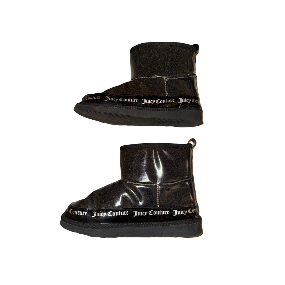 Juicy Couture Klash Bootie in Black and Clear Size 7 **Small Crack in Left Boot - Picture 3 of 8